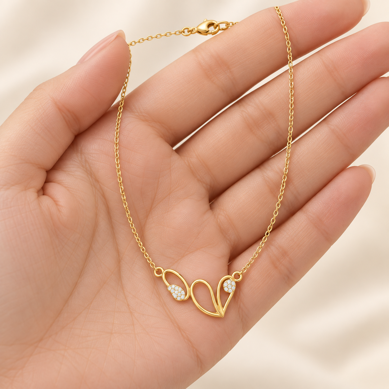 Verdant Embrace 0.09 CT Leaf Diamond Necklace for Women