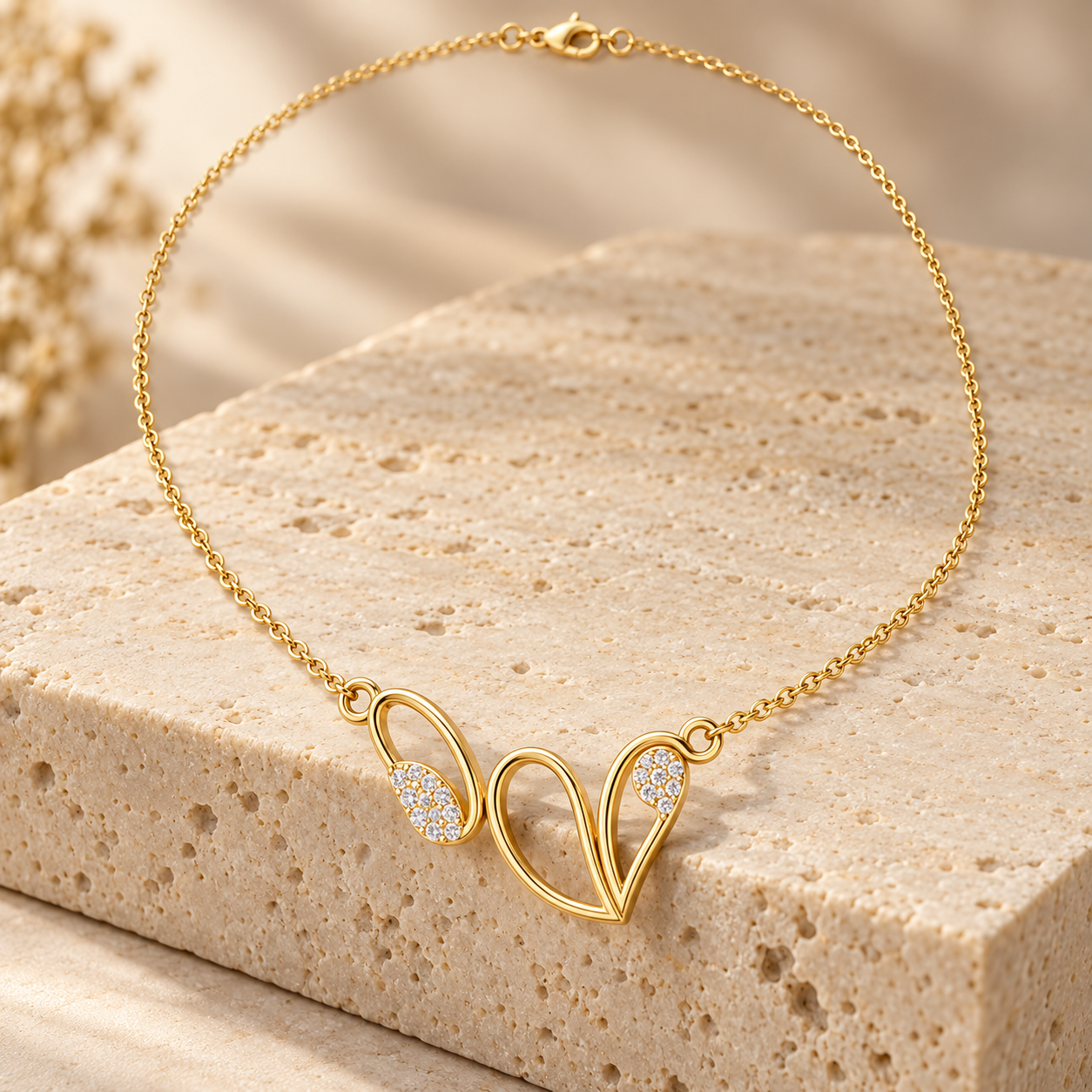 Verdant Embrace 0.09 CT Leaf Diamond Necklace for Women