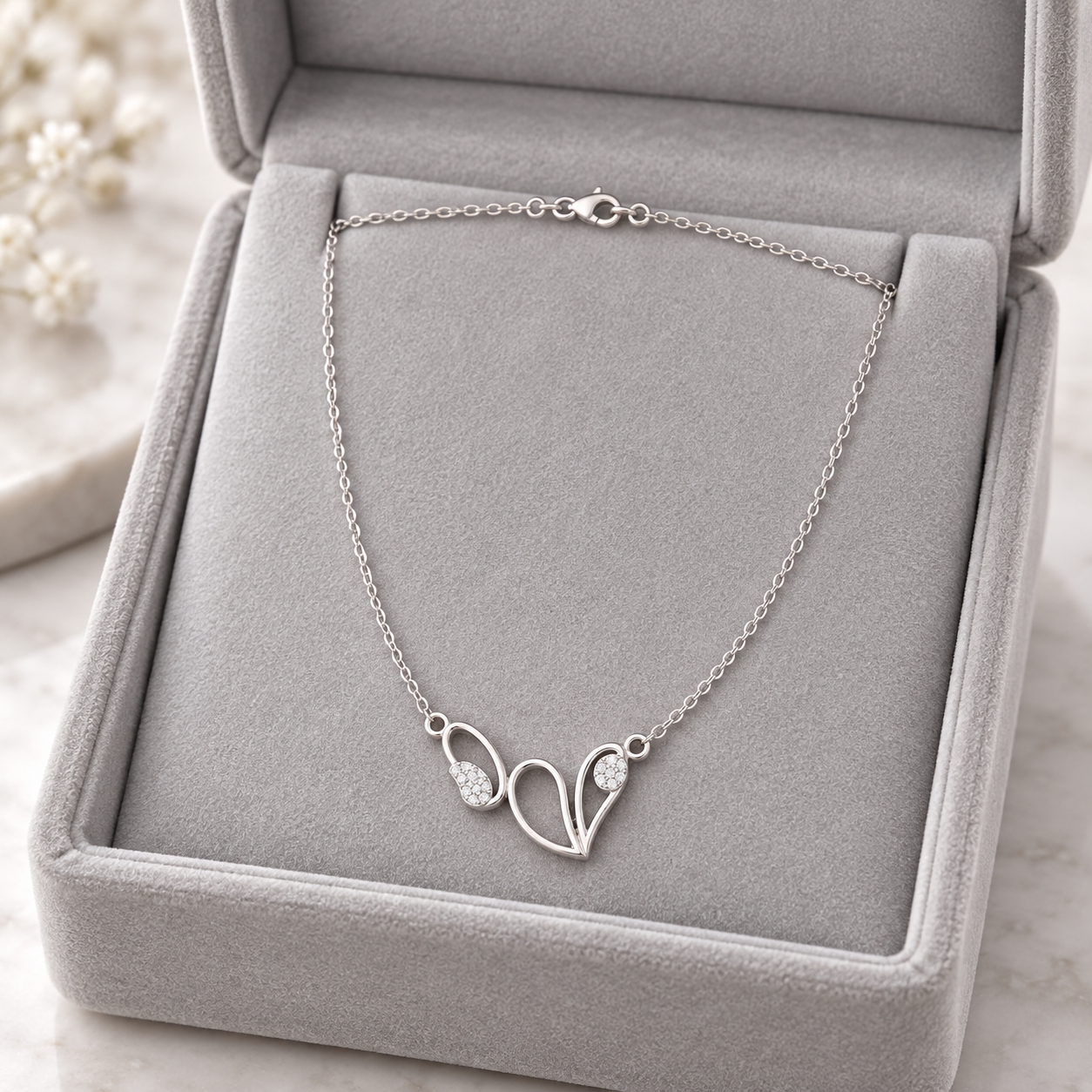 Verdant Embrace 0.09 CT Leaf Diamond Necklace for Women