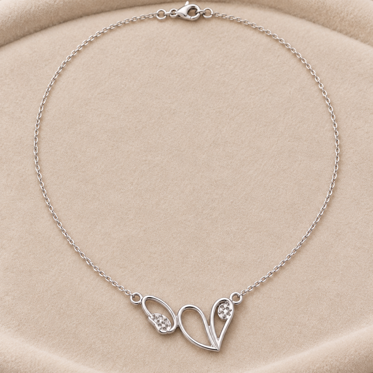 Verdant Embrace 0.09 CT Leaf Diamond Necklace for Women