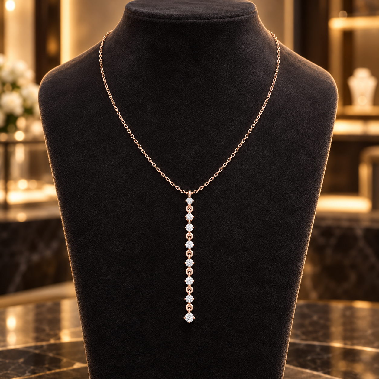Cascade Lumiere 0.63 CT Graduated Diamond Drop Necklace