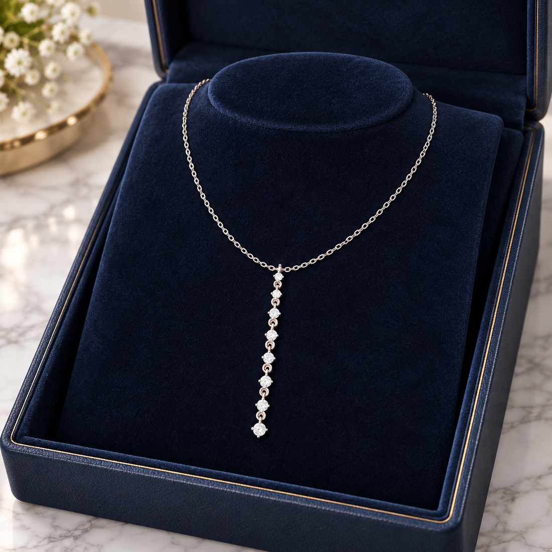 Cascade Lumiere 0.63 CT Graduated Diamond Drop Necklace