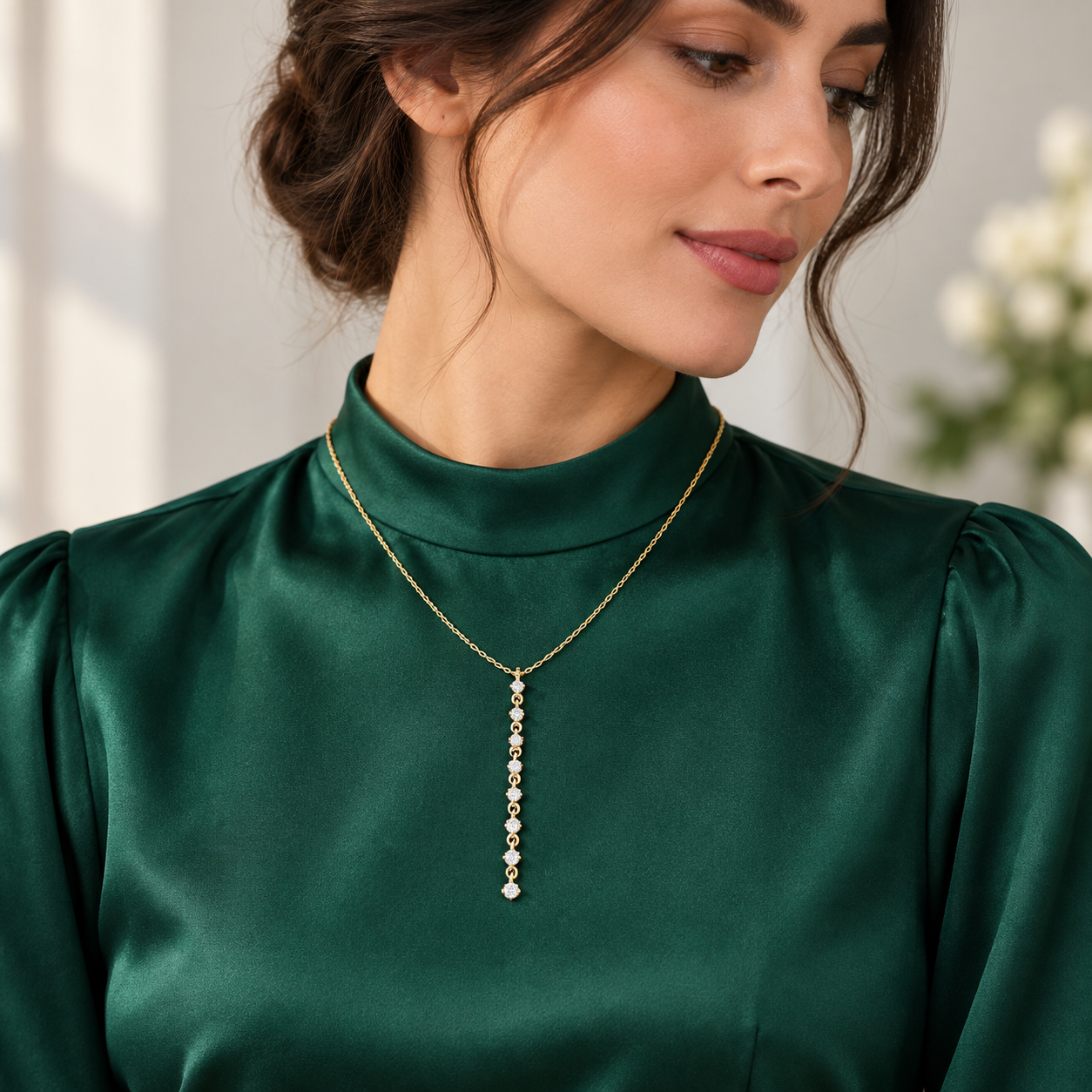 Cascade Lumiere 0.63 CT Graduated Diamond Drop Necklace