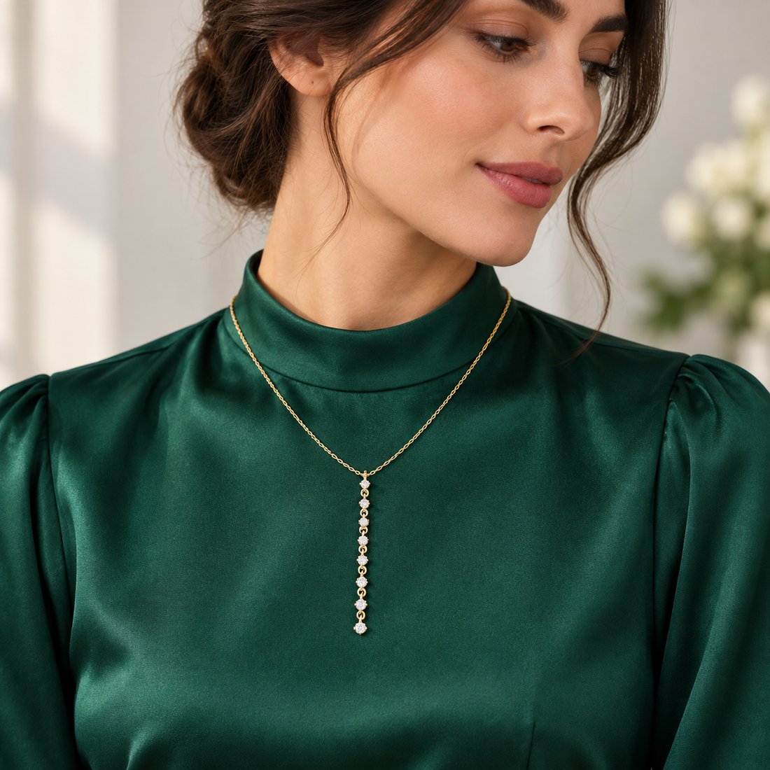 Cascade Lumiere 0.63 CT Graduated Diamond Drop Necklace
