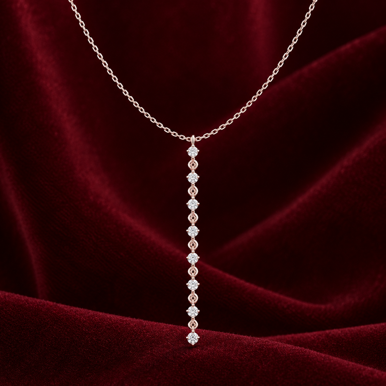 Cascade Lumiere 0.63 CT Graduated Diamond Drop Necklace