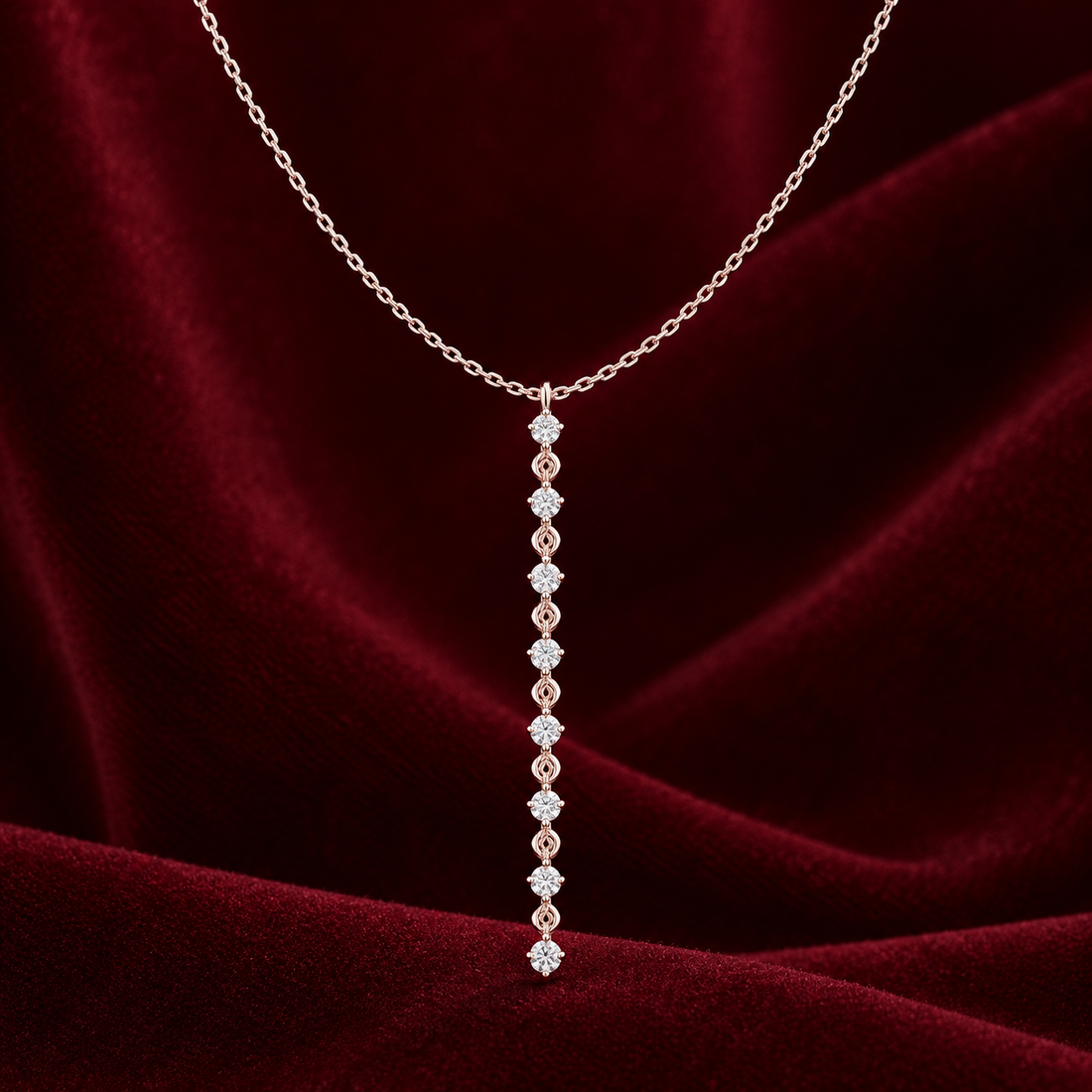 Cascade Lumiere 0.63 CT Graduated Diamond Drop Necklace