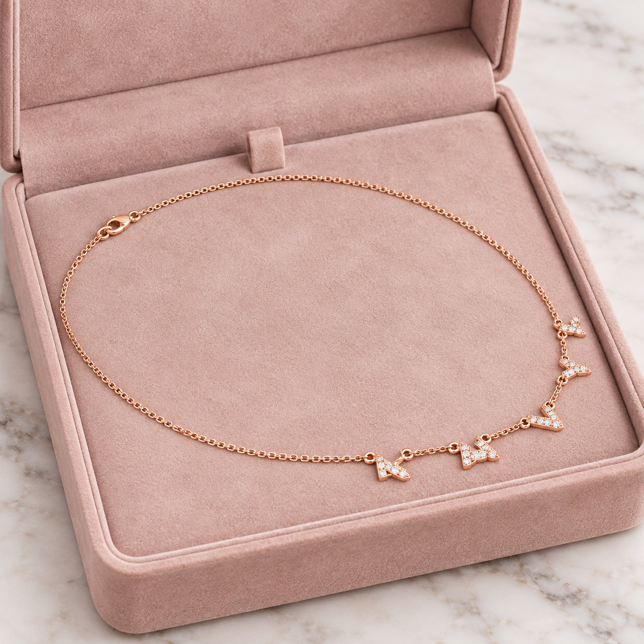 Vela Spark 0.31 CT Diamond Triangle Station Necklace