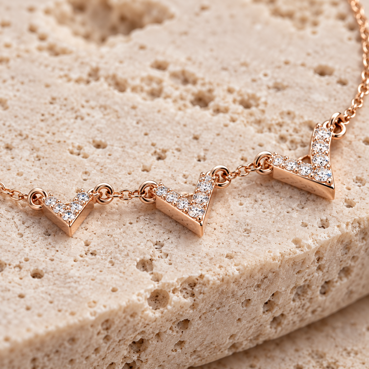 Vela Spark 0.31 CT Diamond Triangle Station Necklace