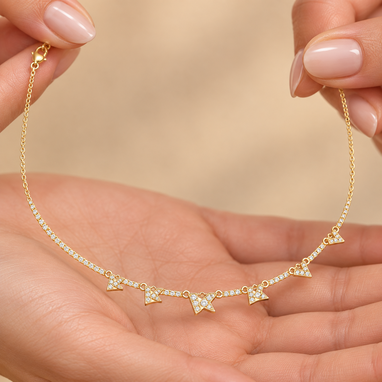 Vela Spark 0.31 CT Diamond Triangle Station Necklace