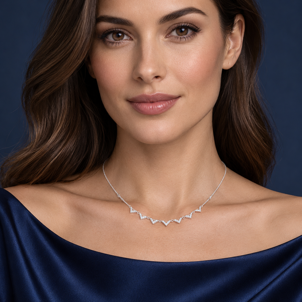 Vela Spark 0.31 CT Diamond Triangle Station Necklace