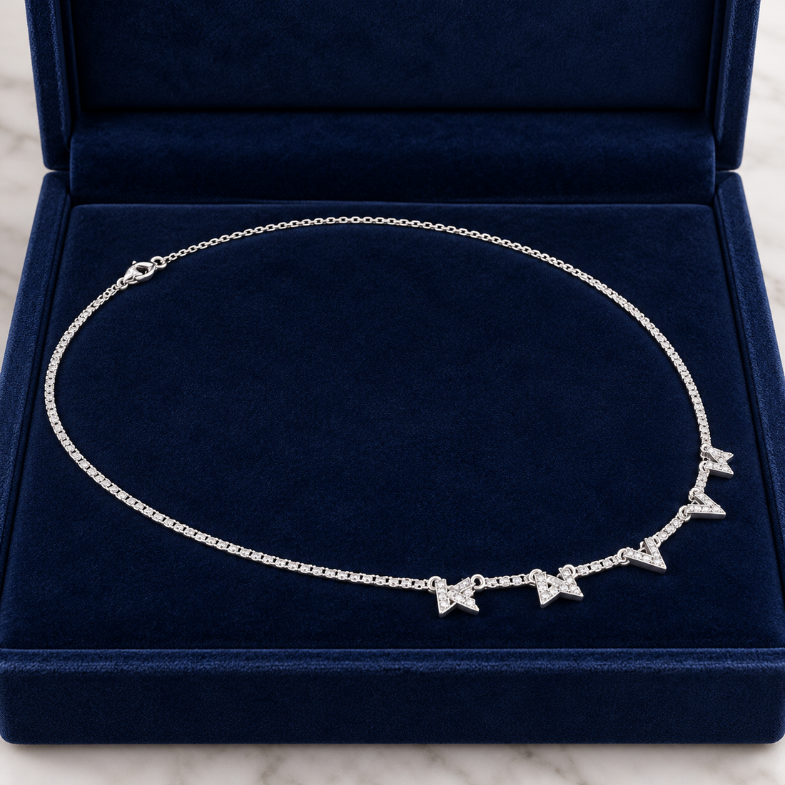 Vela Spark 0.31 CT Diamond Triangle Station Necklace