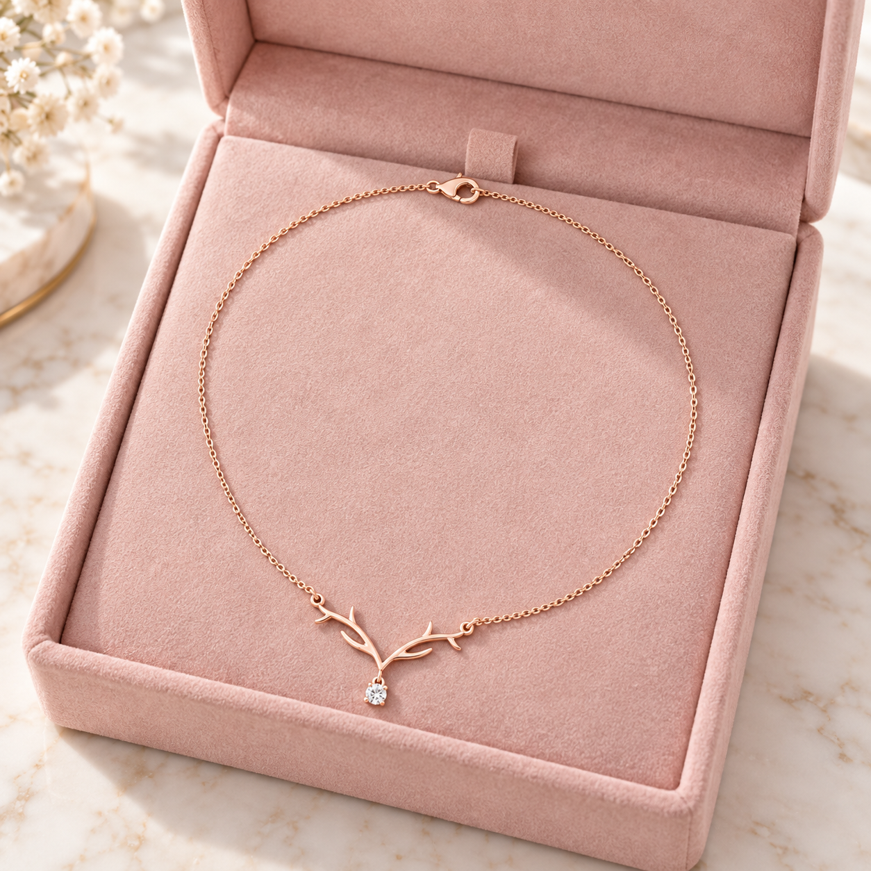 Sylvan Grace 0.239 CT Branch Diamond Drop Necklace