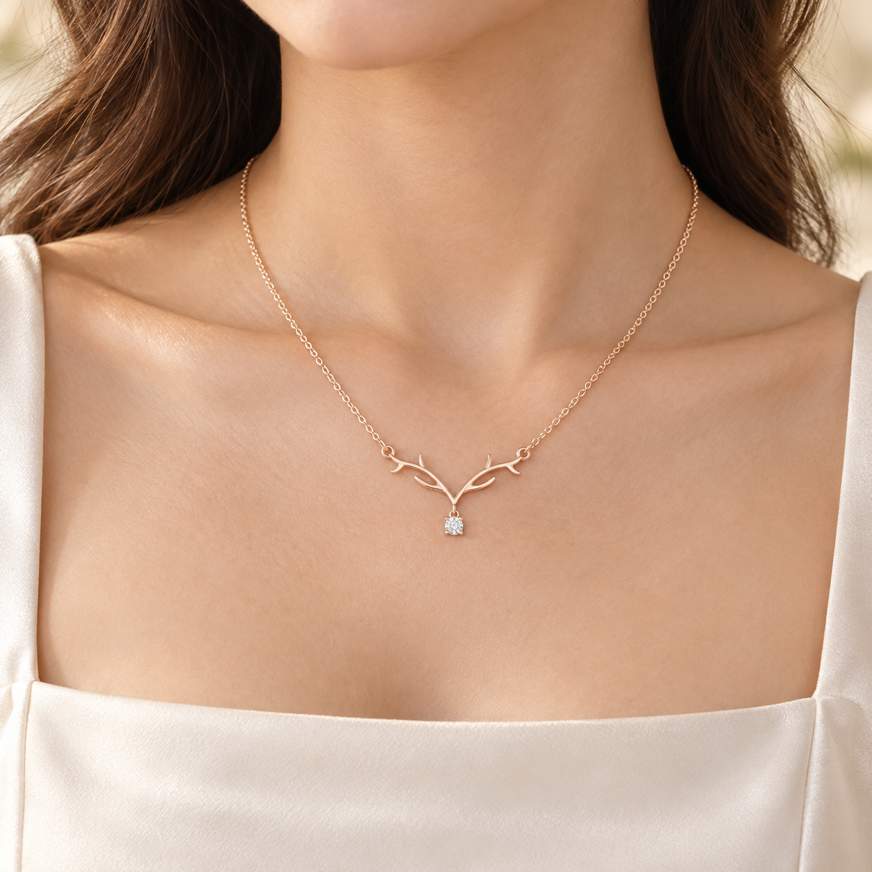 Sylvan Grace 0.239 CT Branch Diamond Drop Necklace
