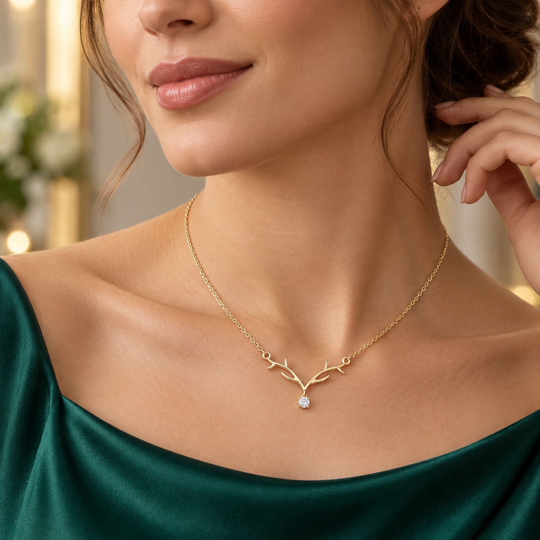Sylvan Grace 0.239 CT Branch Diamond Drop Necklace
