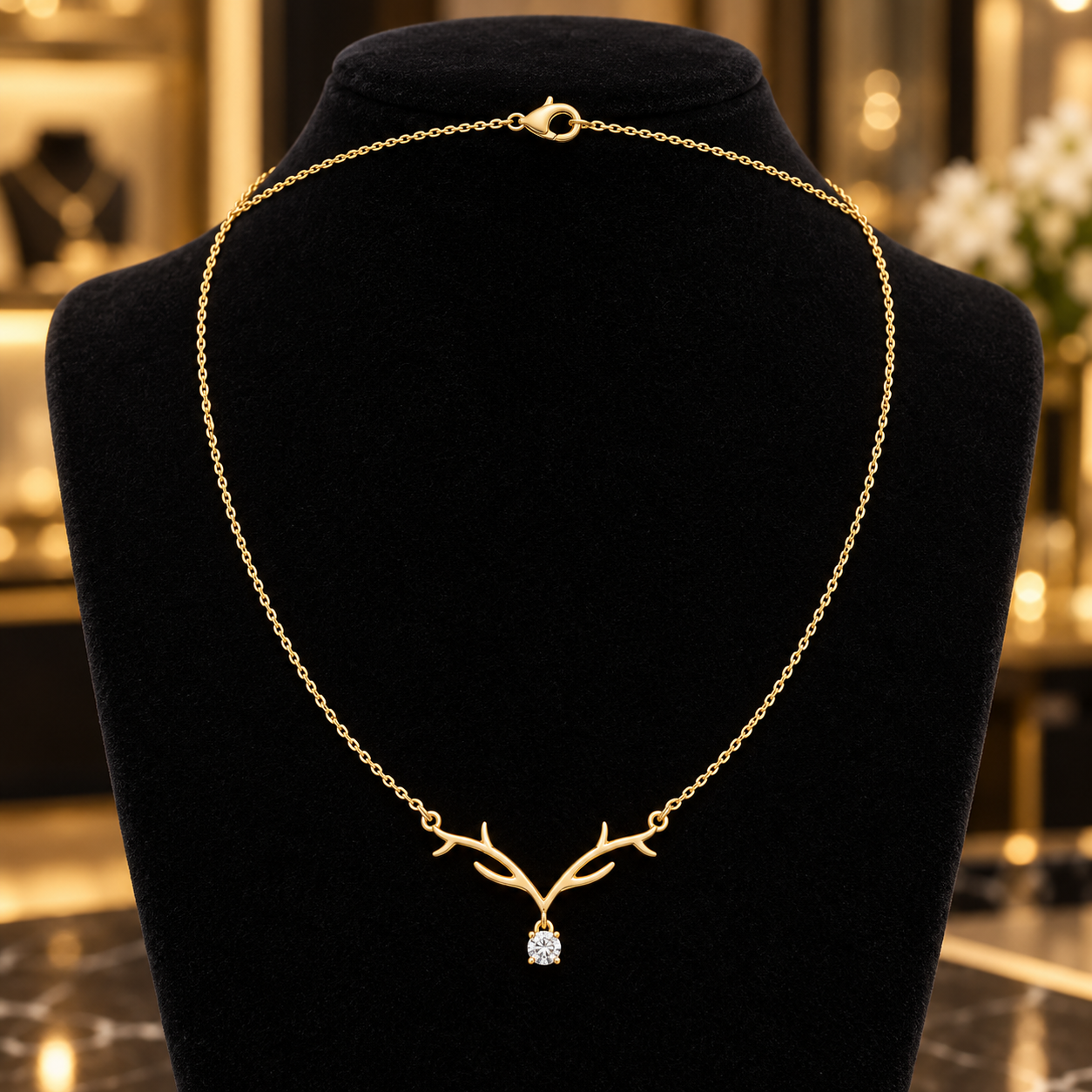 Sylvan Grace 0.239 CT Branch Diamond Drop Necklace