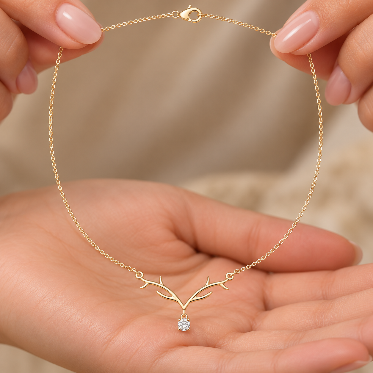 Sylvan Grace 0.239 CT Branch Diamond Drop Necklace