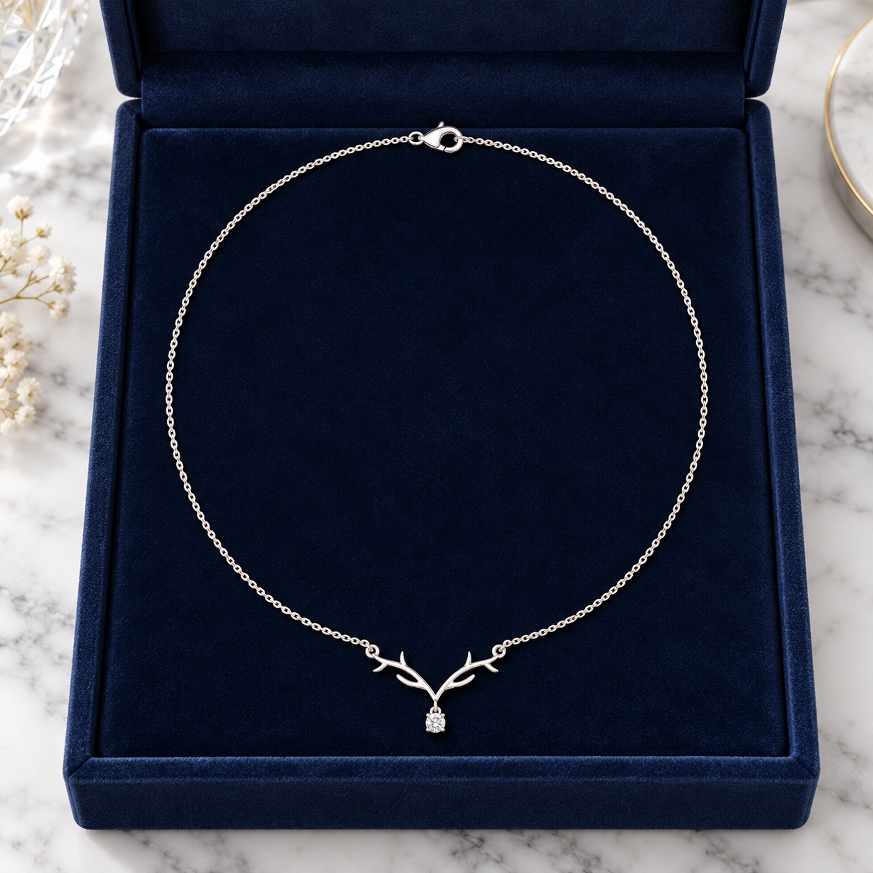 Sylvan Grace 0.239 CT Branch Diamond Drop Necklace