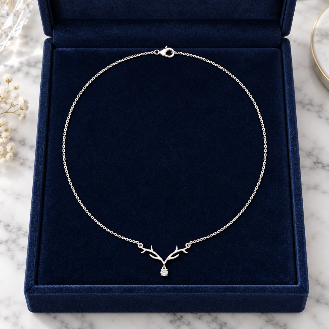 Sylvan Grace 0.239 CT Branch Diamond Drop Necklace