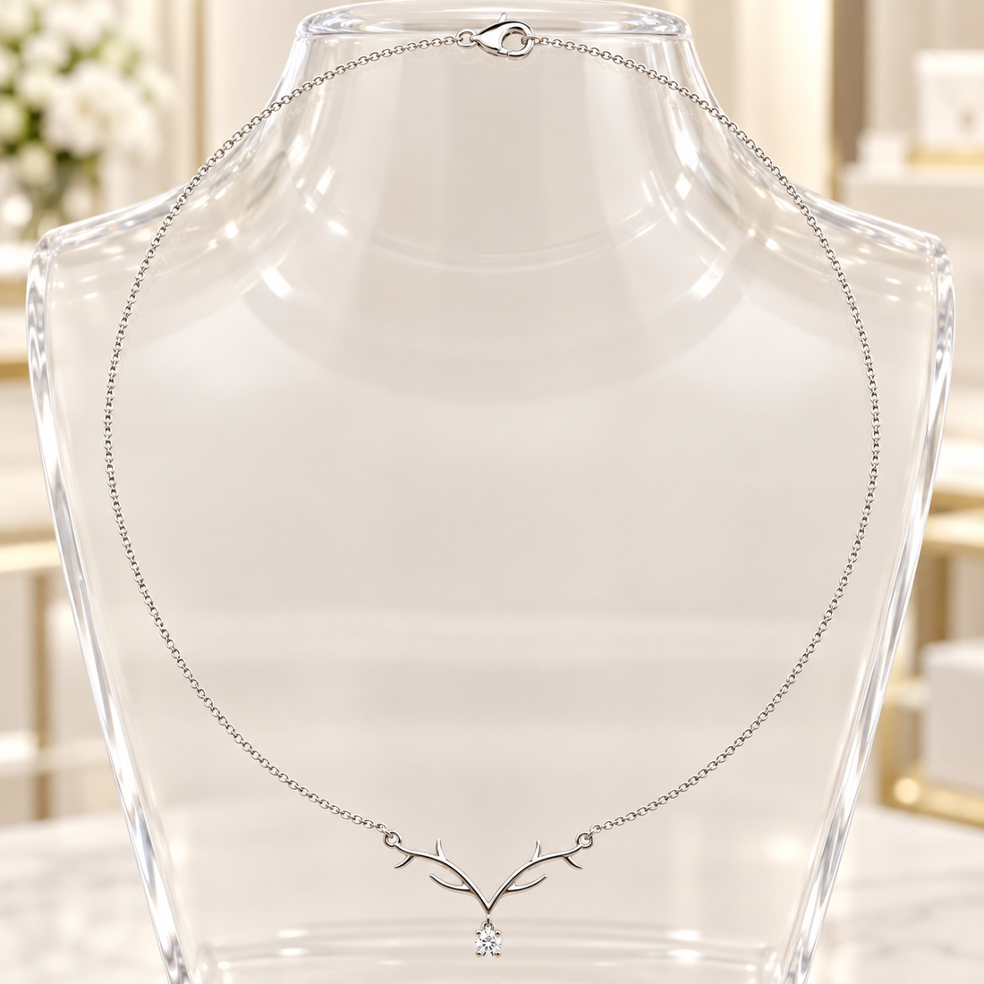 Sylvan Grace 0.239 CT Branch Diamond Drop Necklace