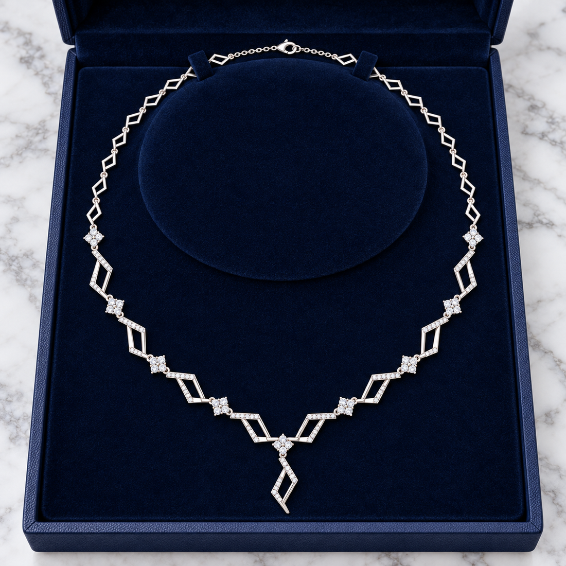 Prism Cascade 2.952 CT Geometric Diamond Y Necklace