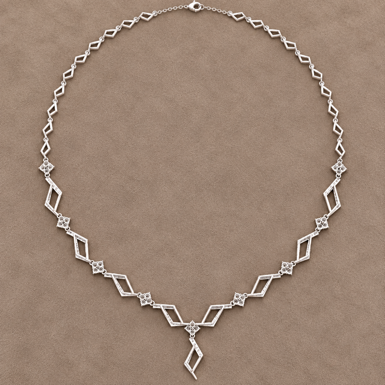 Prism Cascade 2.952 CT Geometric Diamond Y Necklace