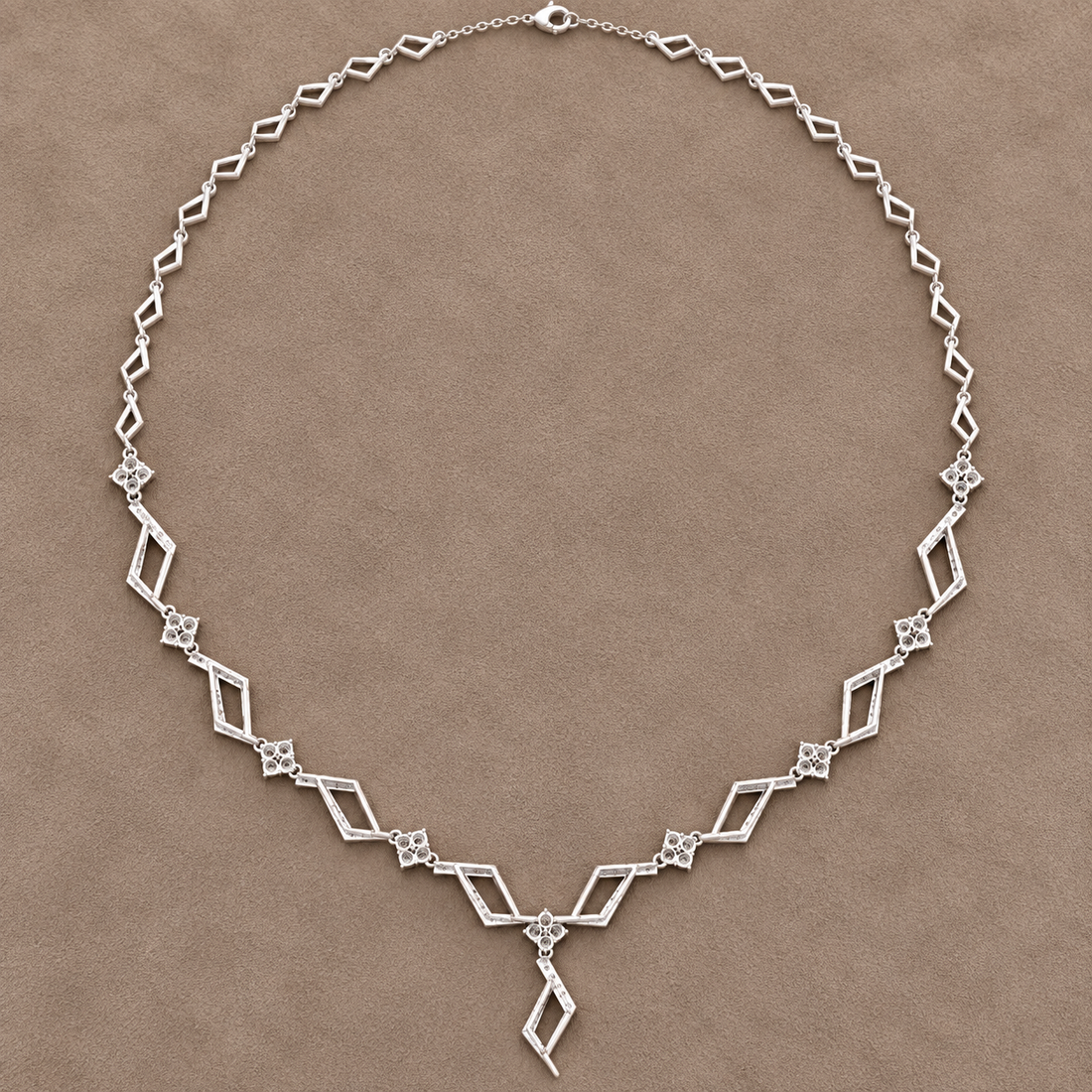 Prism Cascade 2.952 CT Geometric Diamond Y Necklace