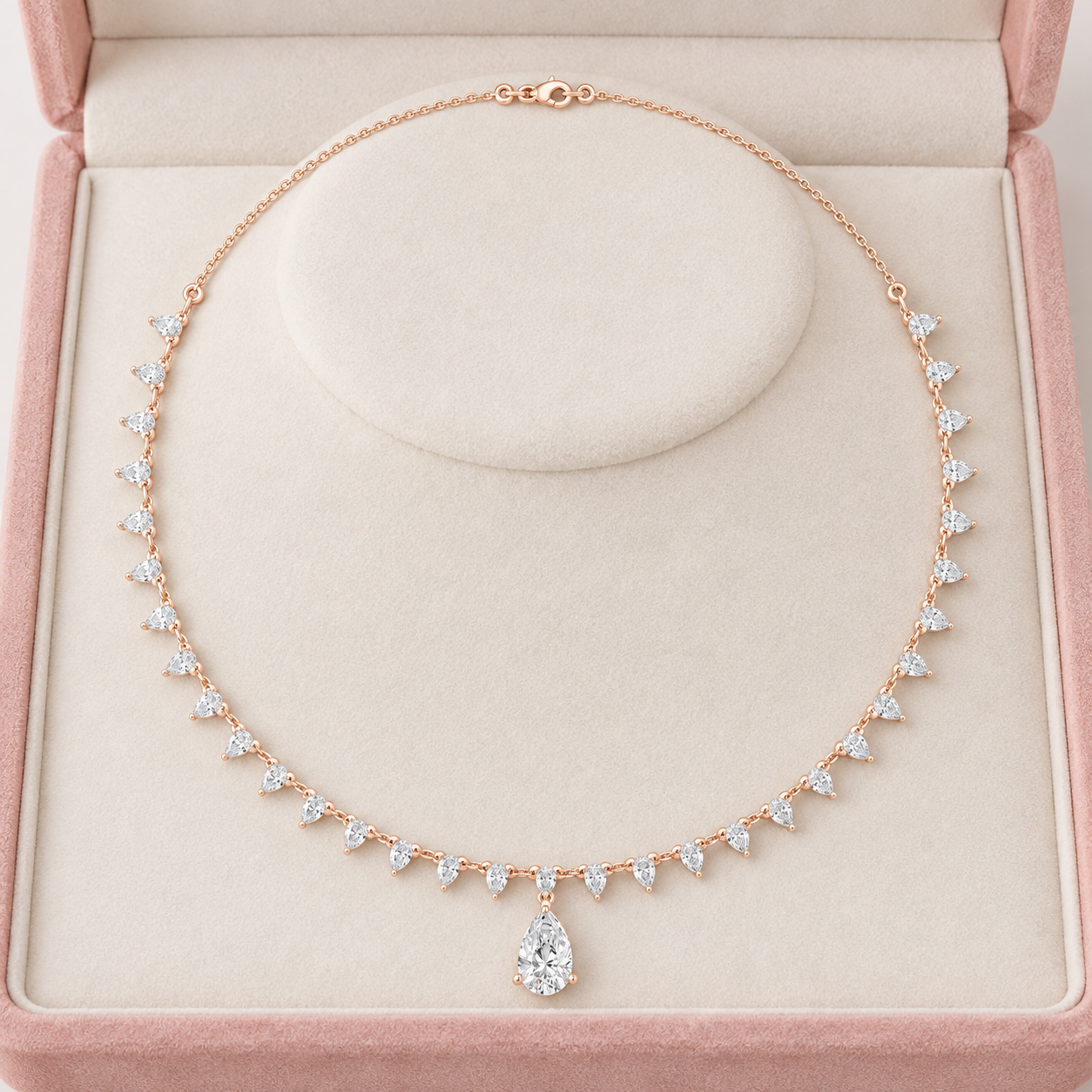 Aurelia Cascade 9.02 CT Pear Diamond Fringe Necklace