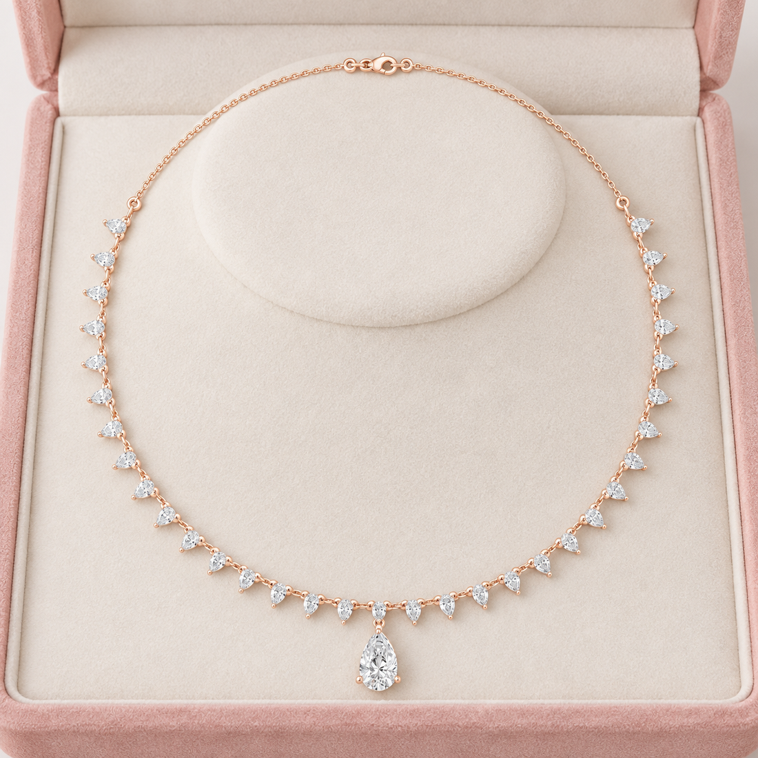 Aurelia Cascade 9.02 CT Pear Diamond Fringe Necklace