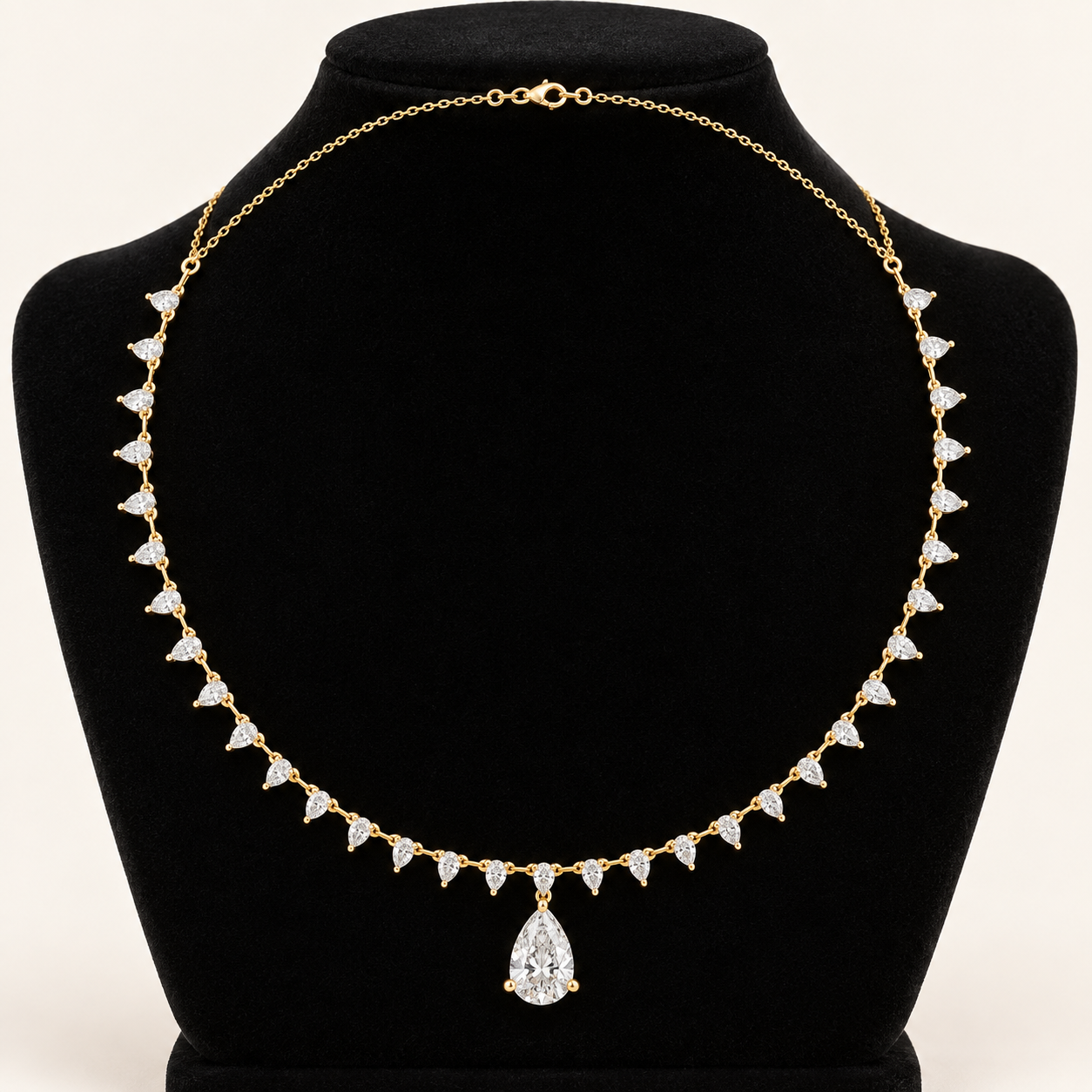 Aurelia Cascade 9.02 CT Pear Diamond Fringe Necklace