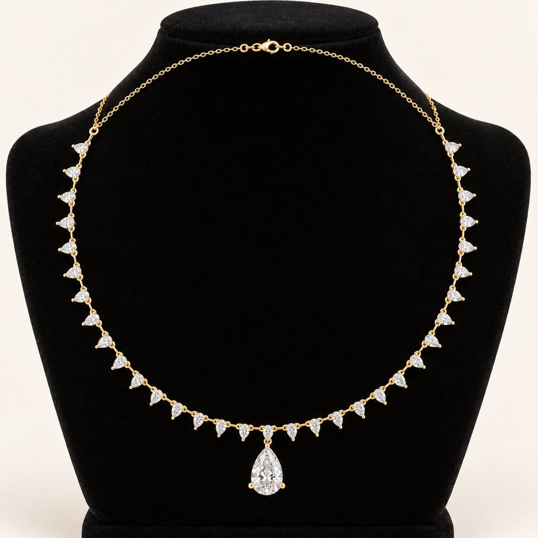 Aurelia Cascade 9.02 CT Pear Diamond Fringe Necklace
