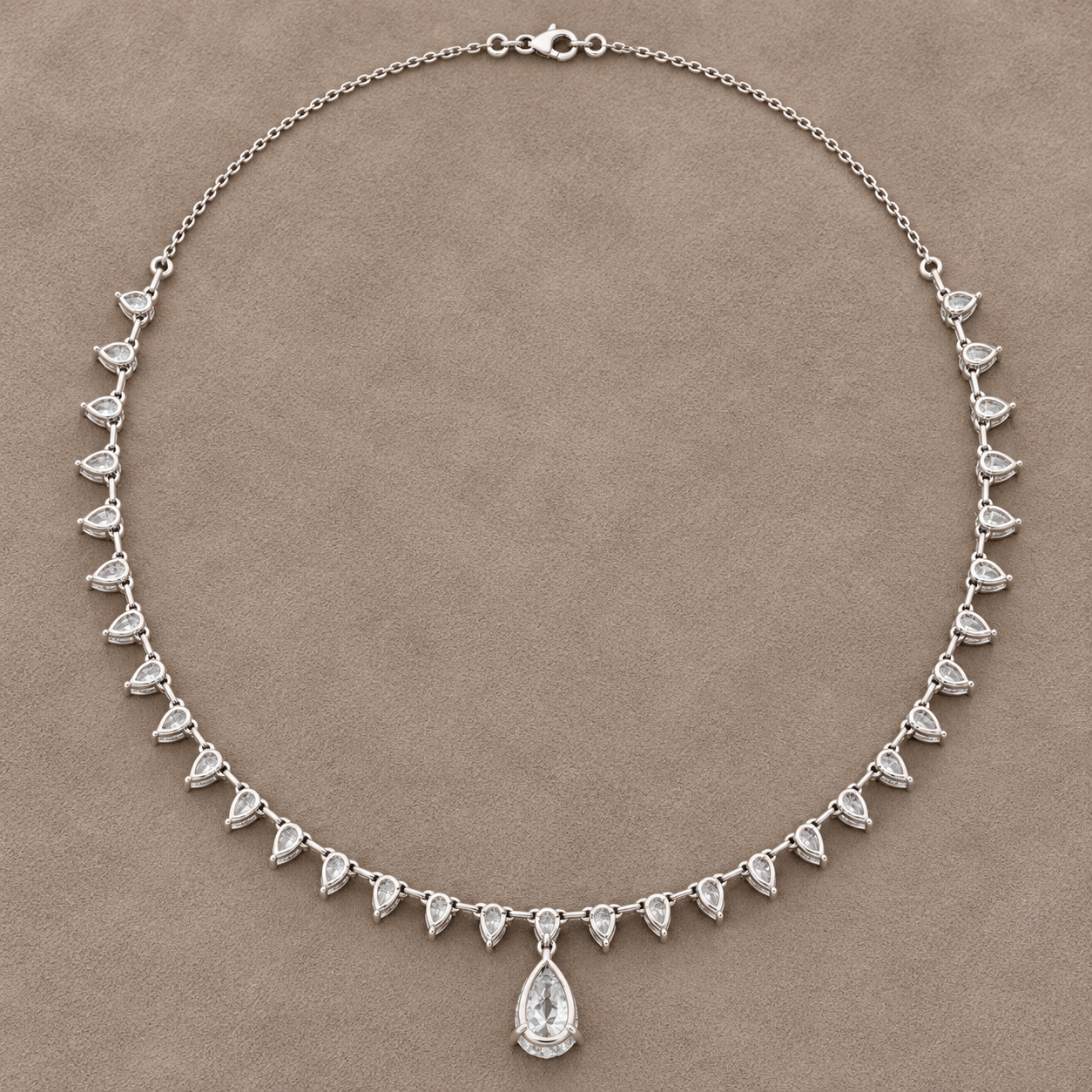 Aurelia Cascade 9.02 CT Pear Diamond Fringe Necklace