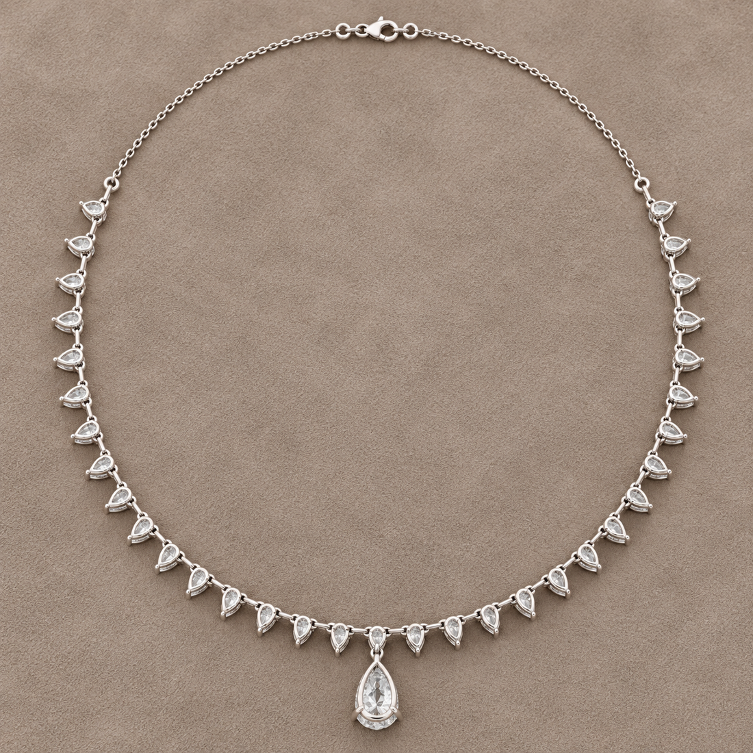 Aurelia Cascade 9.02 CT Pear Diamond Fringe Necklace