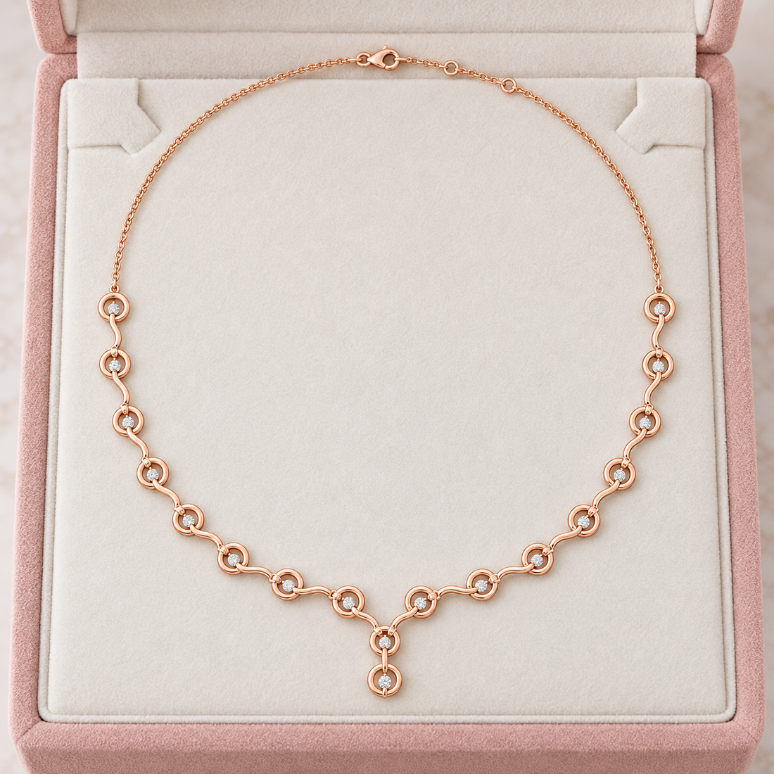 Seraphine Swirl 1.465 CT Diamond Link Y Necklace