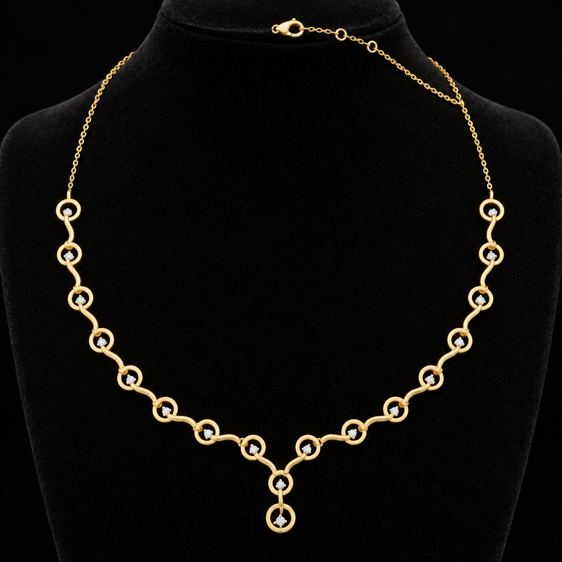 Seraphine Swirl 1.465 CT Diamond Link Y Necklace