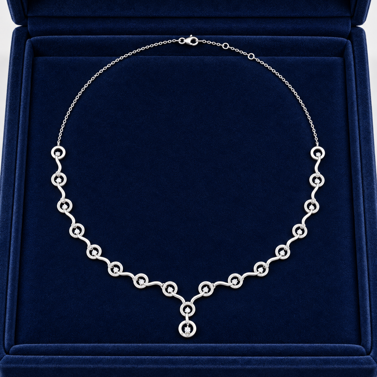Seraphine Swirl 1.465 CT Diamond Link Y Necklace