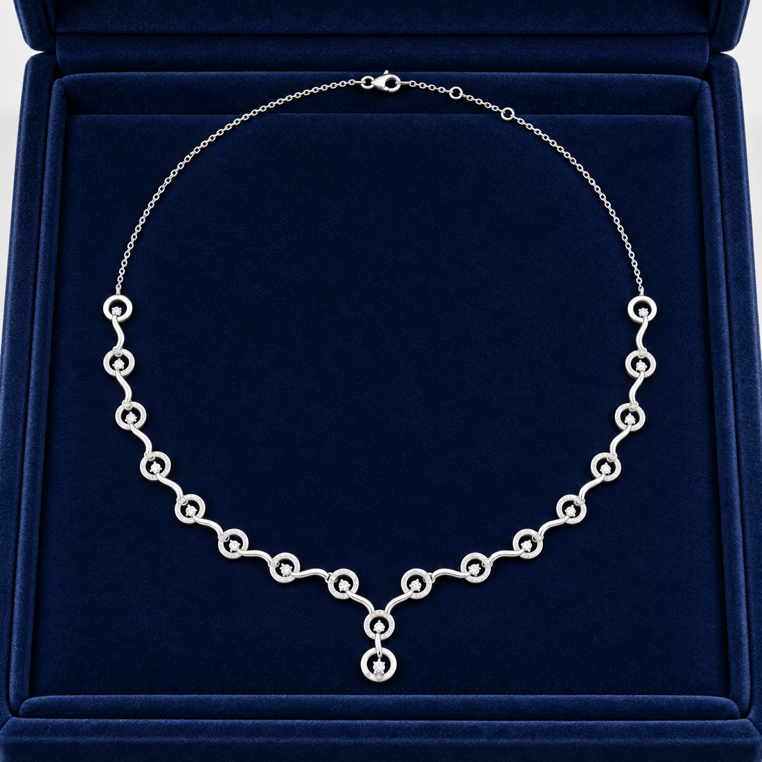 Seraphine Swirl 1.465 CT Diamond Link Y Necklace