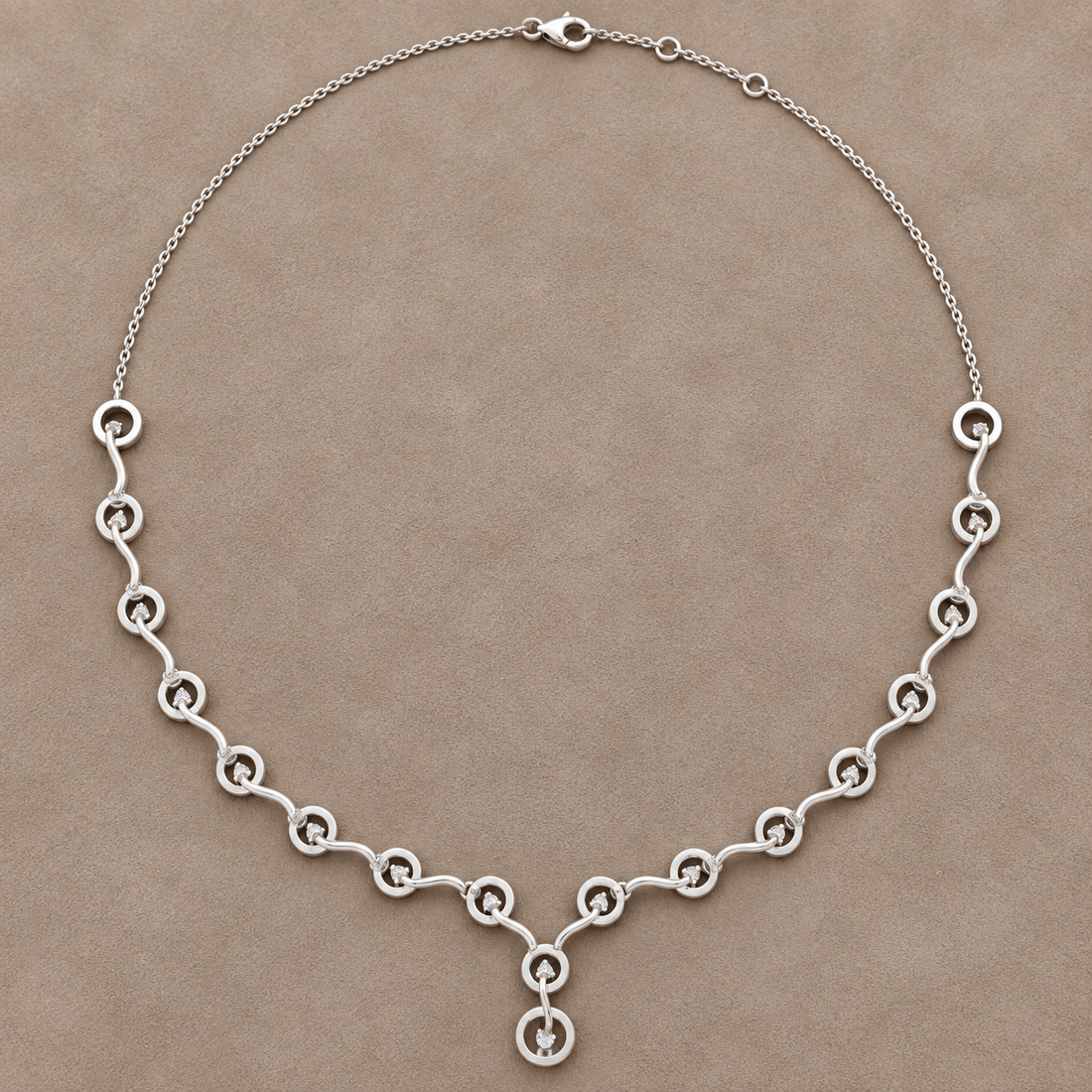 Seraphine Swirl 1.465 CT Diamond Link Y Necklace