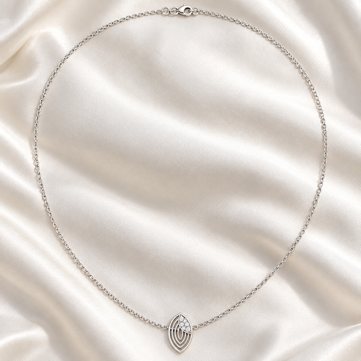 Whispering Leaf Diamond Pendant Necklace 9K, 14K or 18K gold — a dainty nature-inspired gift .