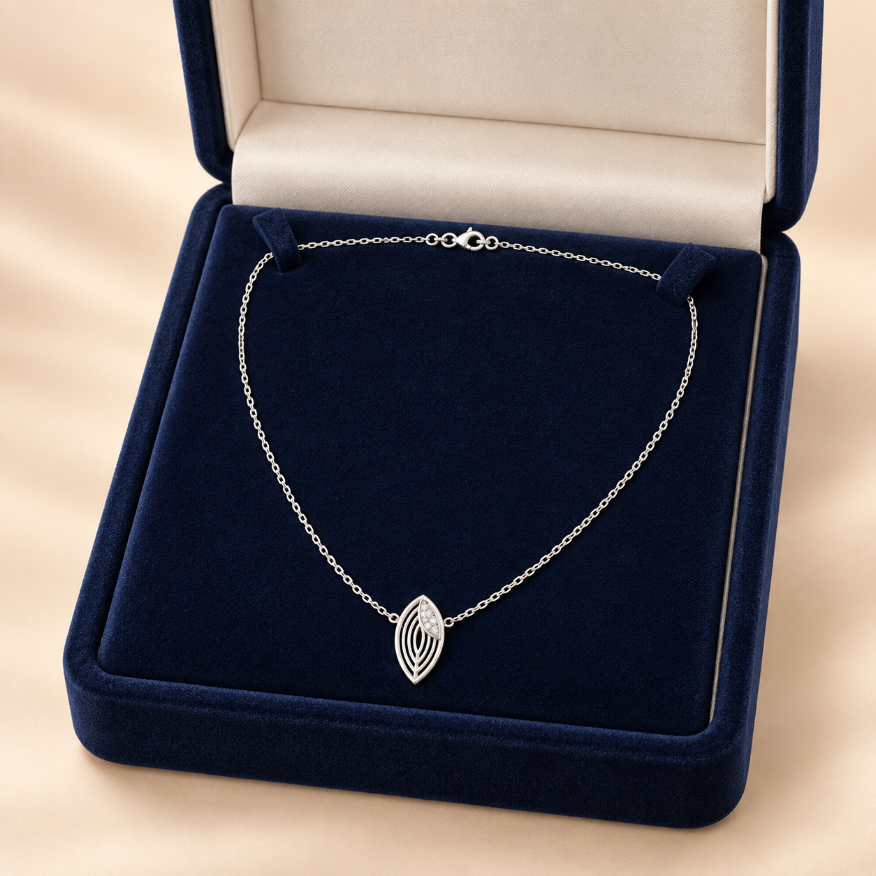 Whispering Leaf Diamond Pendant Necklace 9K, 14K or 18K gold — a dainty nature-inspired gift .