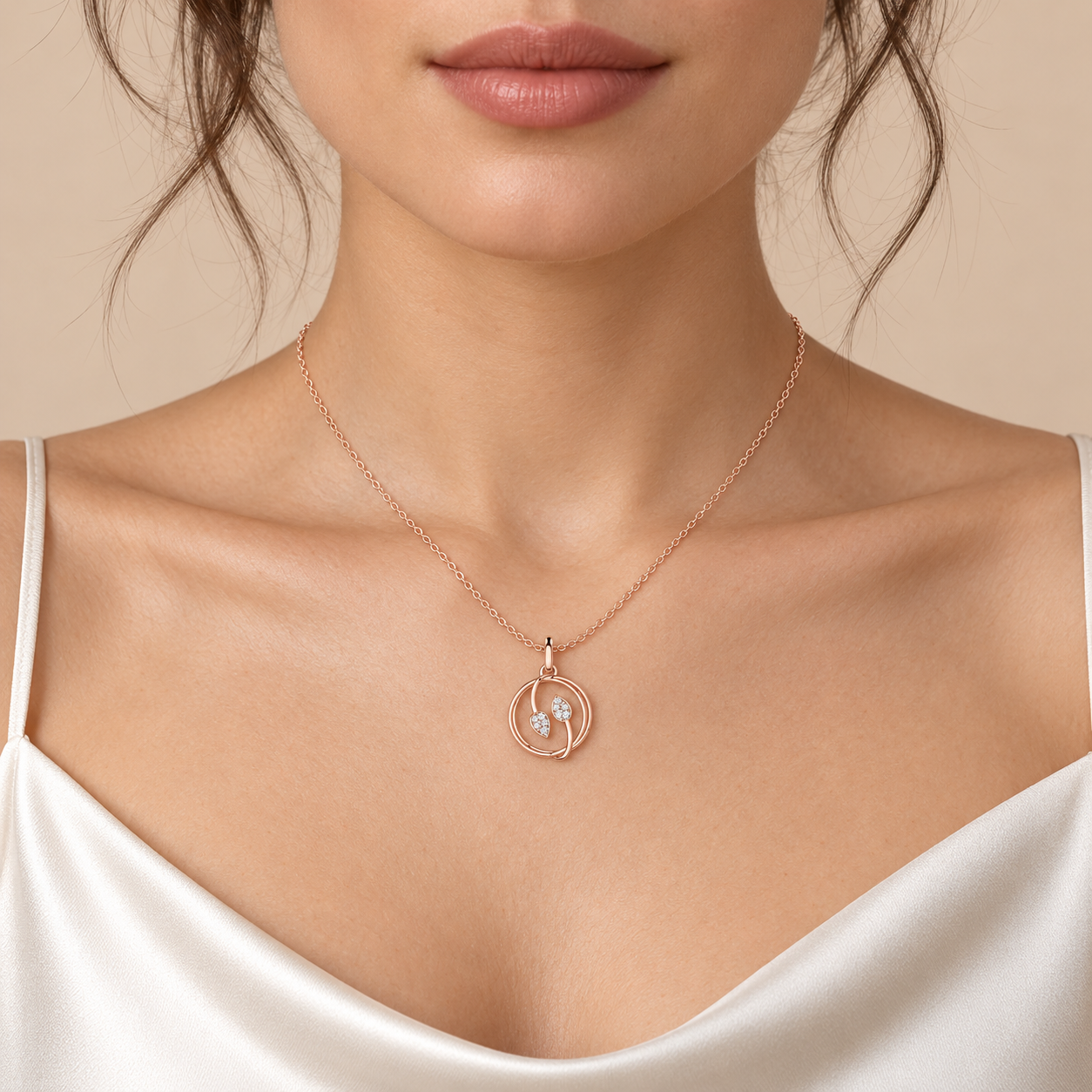 0.094 CTW Leaf Diamond Pendant Necklace in 14K & 18K Gold