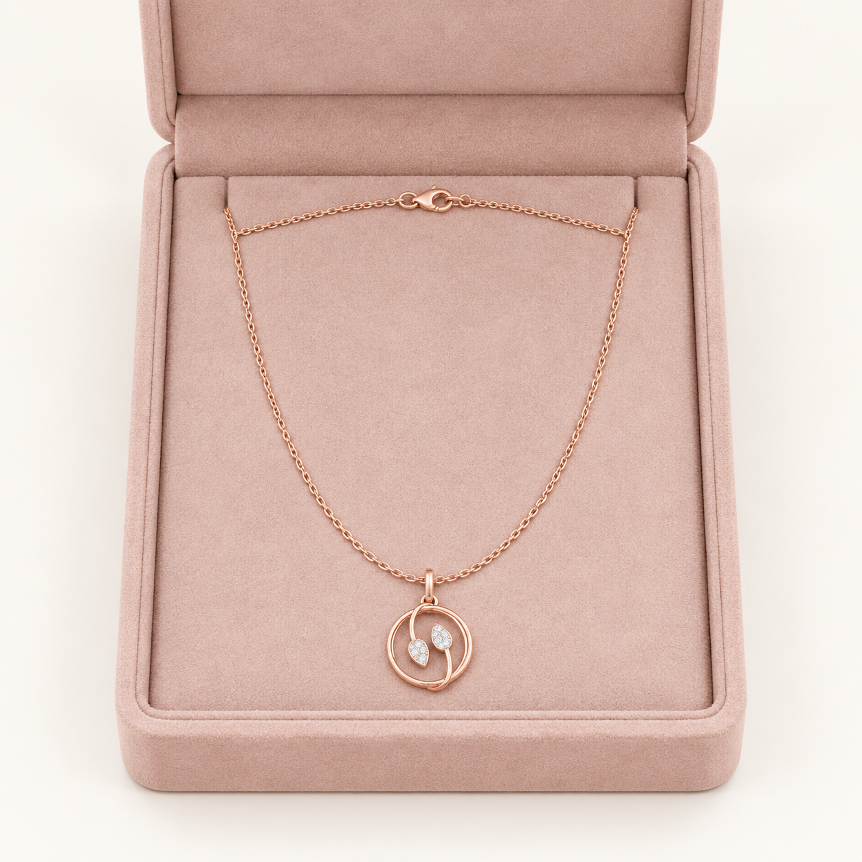 0.094 CTW Leaf Diamond Pendant Necklace in 14K & 18K Gold