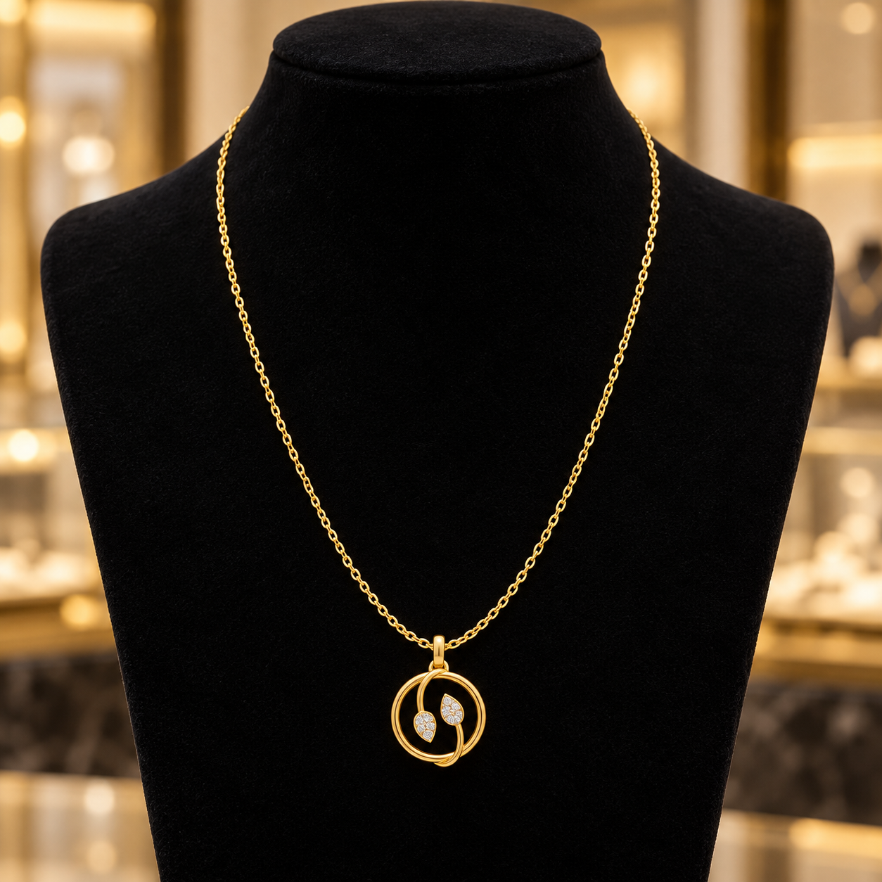 0.094 CTW Leaf Diamond Pendant Necklace in 14K & 18K Gold
