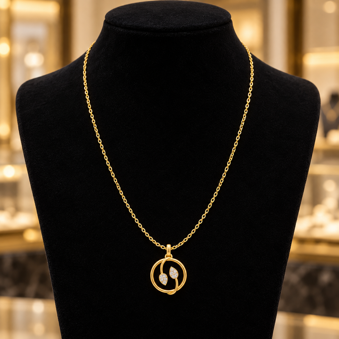 0.094 CTW Leaf Diamond Pendant Necklace in 14K & 18K Gold