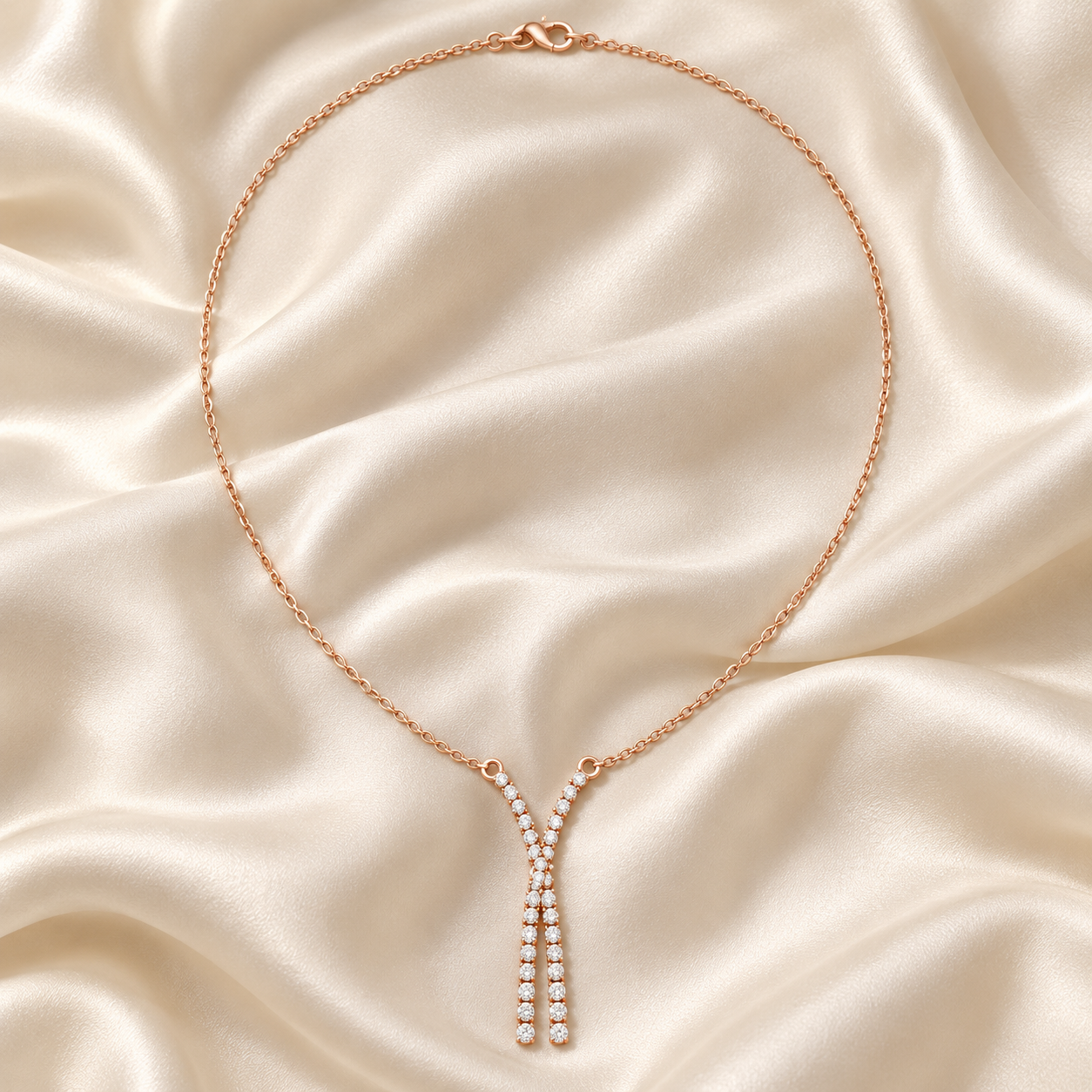 0.37 CTW Crossover Diamond Pendant Necklace in 14K & 18K Gold