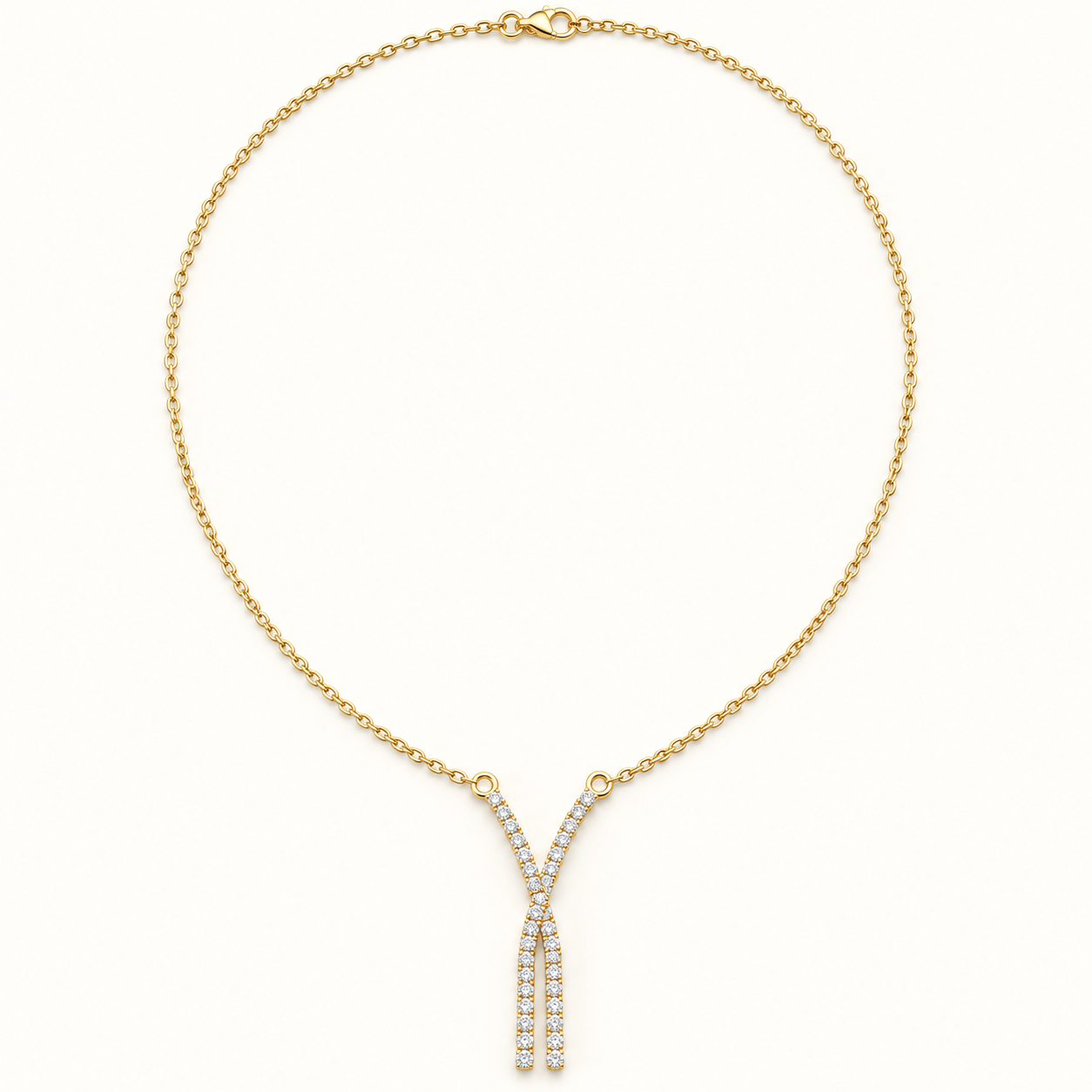 0.37 CTW Crossover Diamond Pendant Necklace in 14K & 18K Gold
