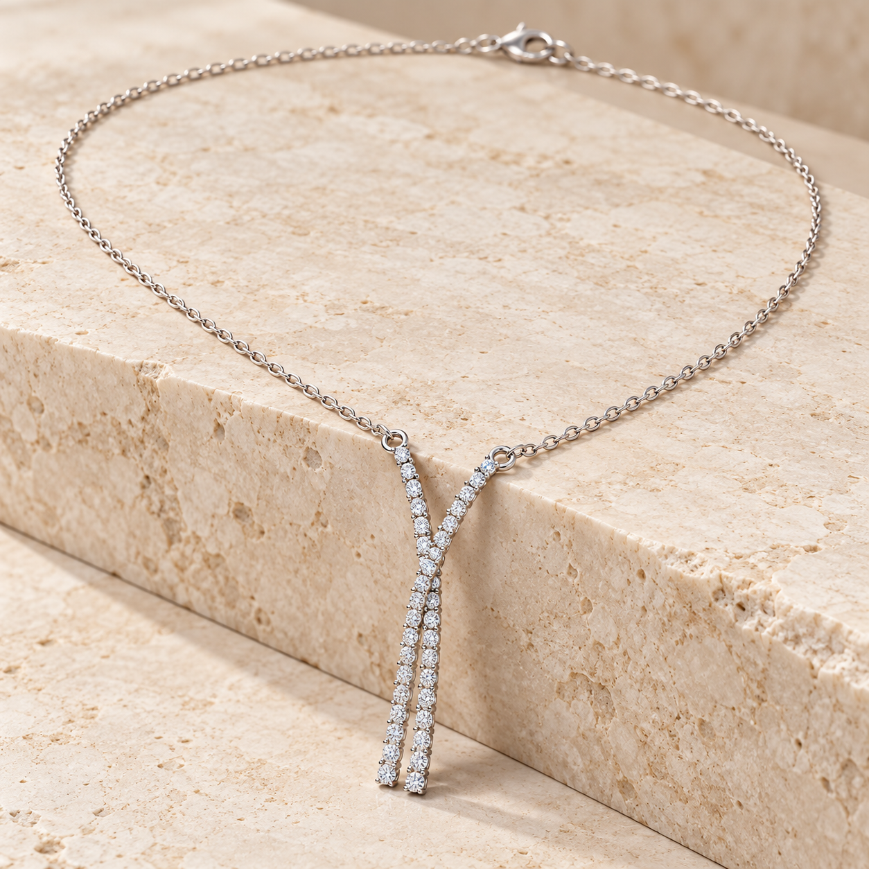 0.37 CTW Crossover Diamond Pendant Necklace in 14K & 18K Gold