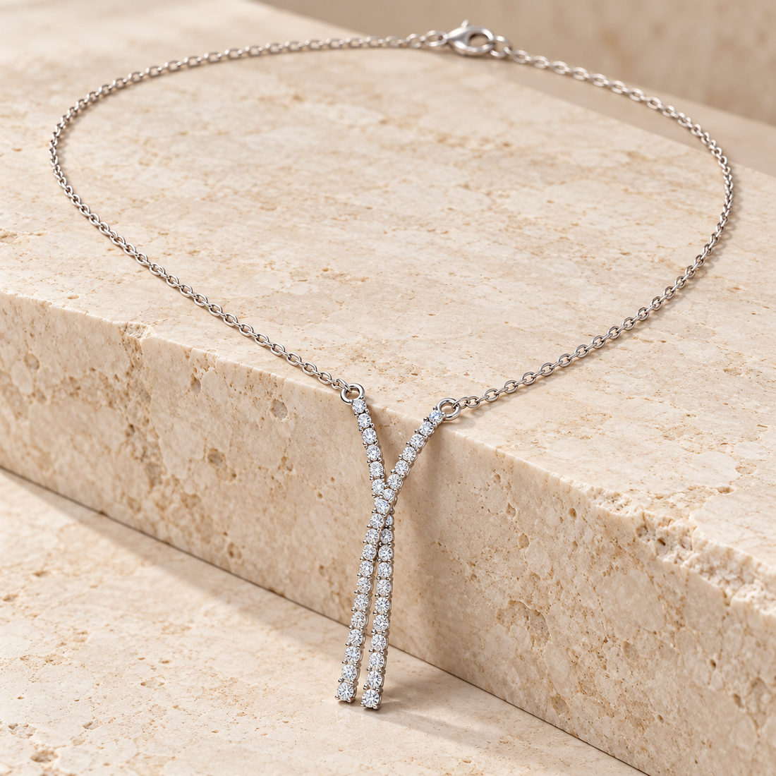 0.37 CTW Crossover Diamond Pendant Necklace in 14K & 18K Gold