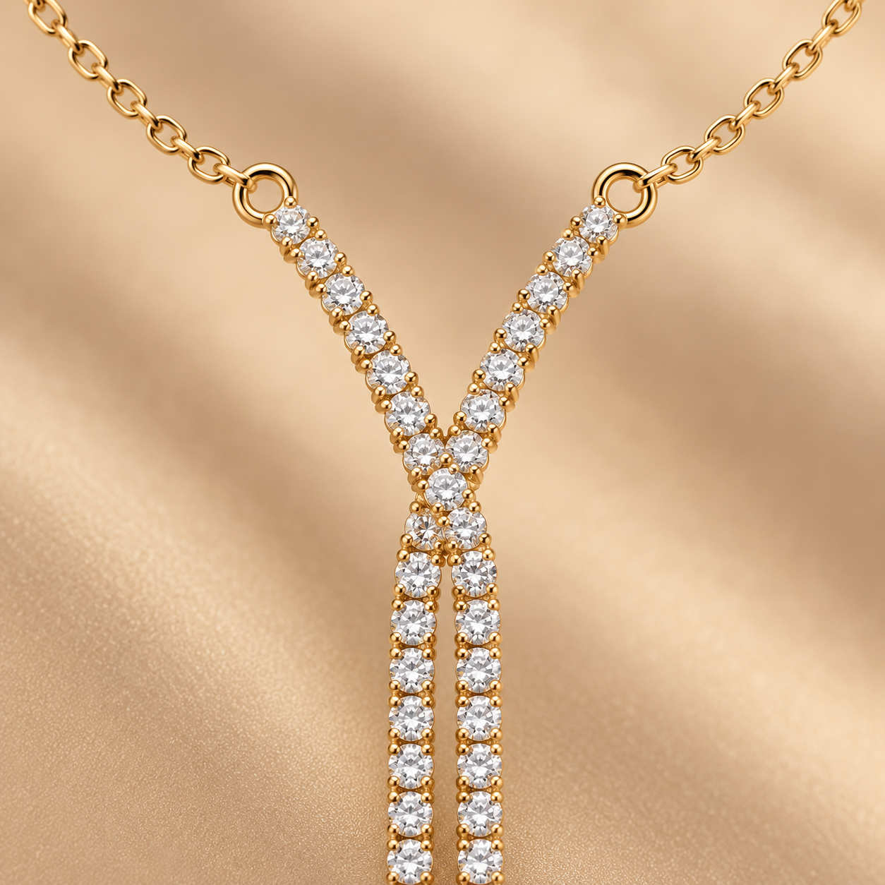 0.37 CTW Crossover Diamond Pendant Necklace in 14K & 18K Gold