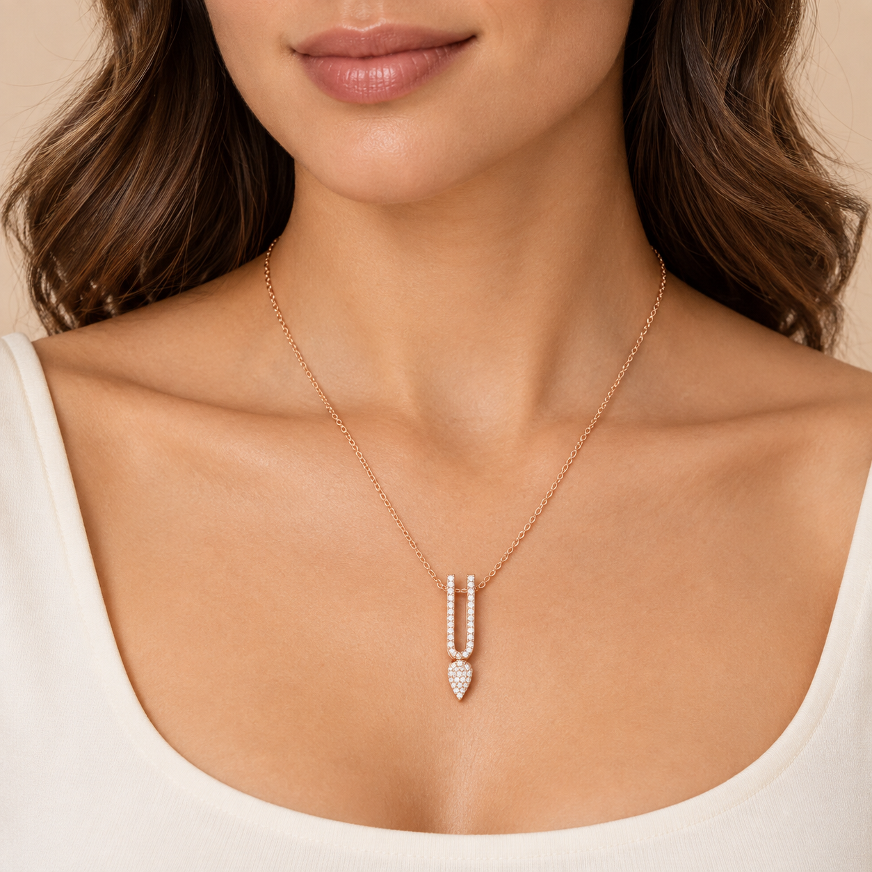 0.437 CTW Diamond U-Drop Pendant Necklace in 14K & 18K Gold