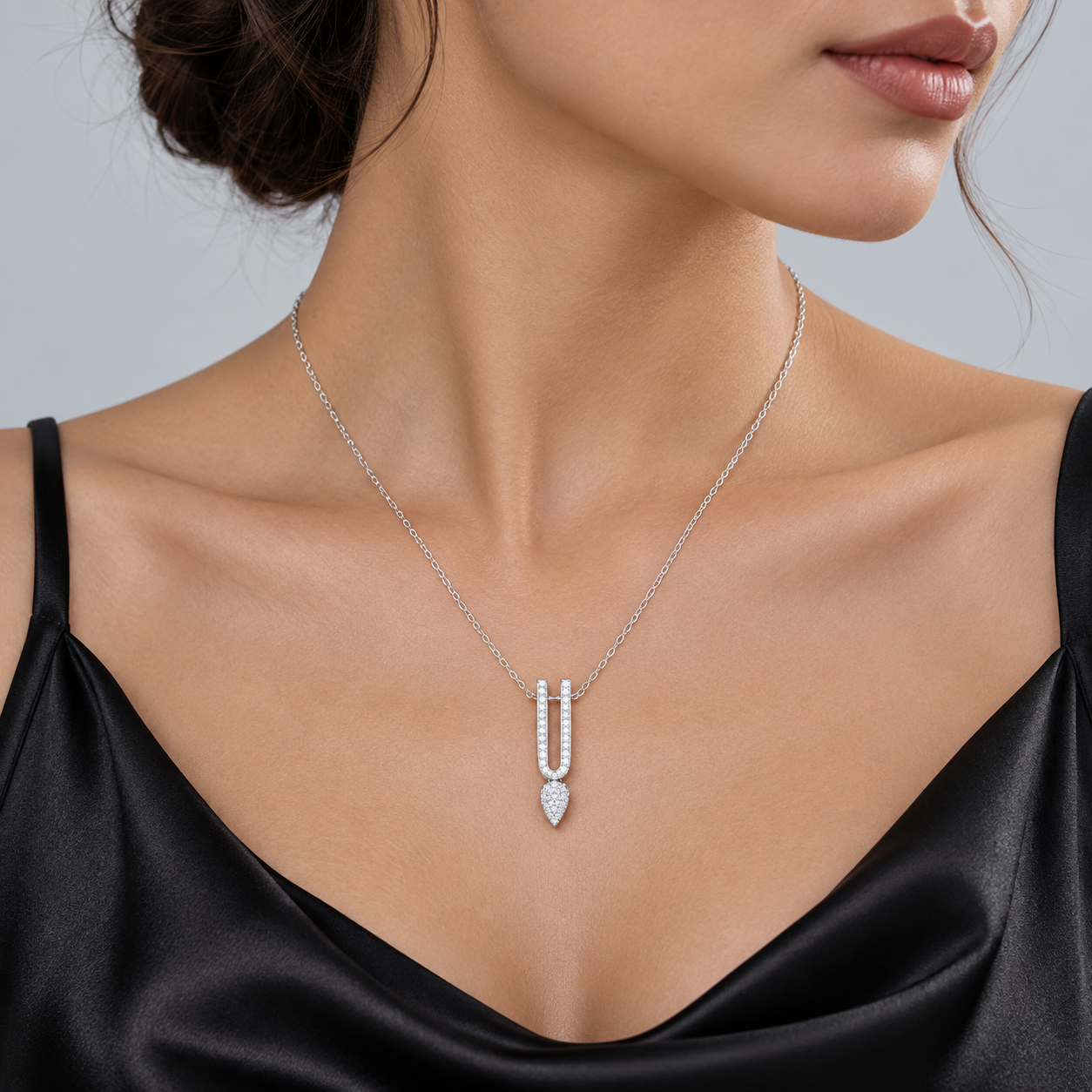 0.437 CTW Diamond U-Drop Pendant Necklace in 14K & 18K Gold
